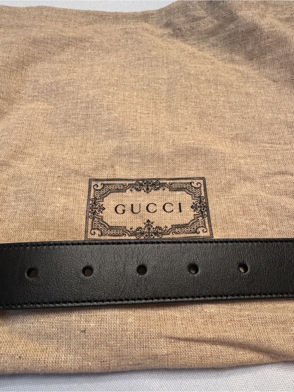Gold Double G Buckle Black Leather Belt Brand New Unisex - Picture 5 of 6